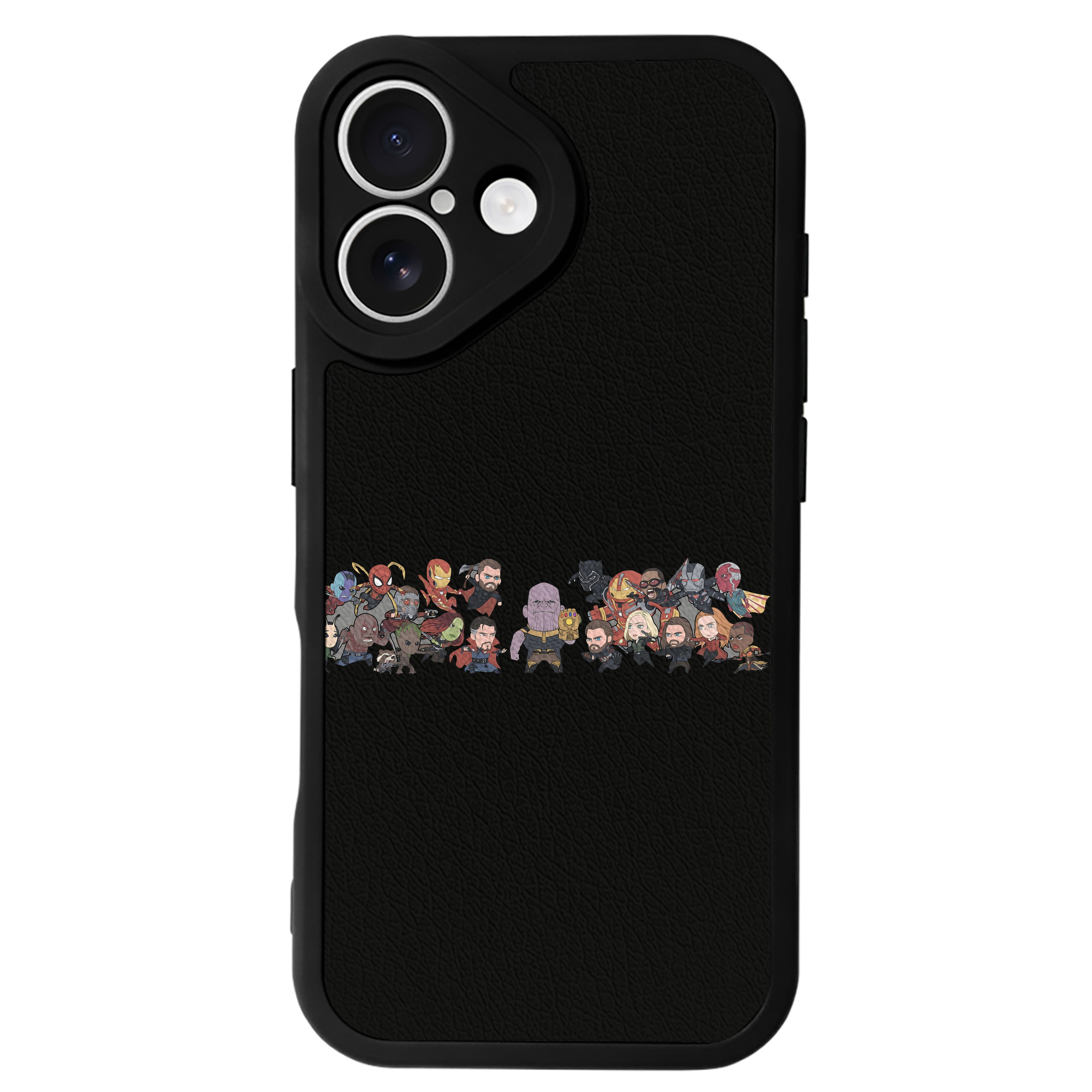 （画像用） アベンジャーズ The Avengers 【iPhone 16シリーズ対応】シリコンスマホケース（レザー調） 材質：シリコン